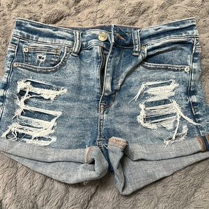 american eagle hi-rise shortie shorts